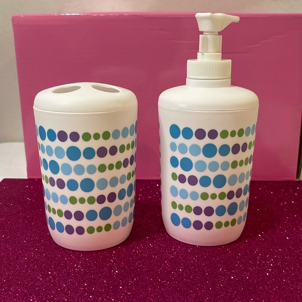 Bathroom toothbrush holder and soap dispenser